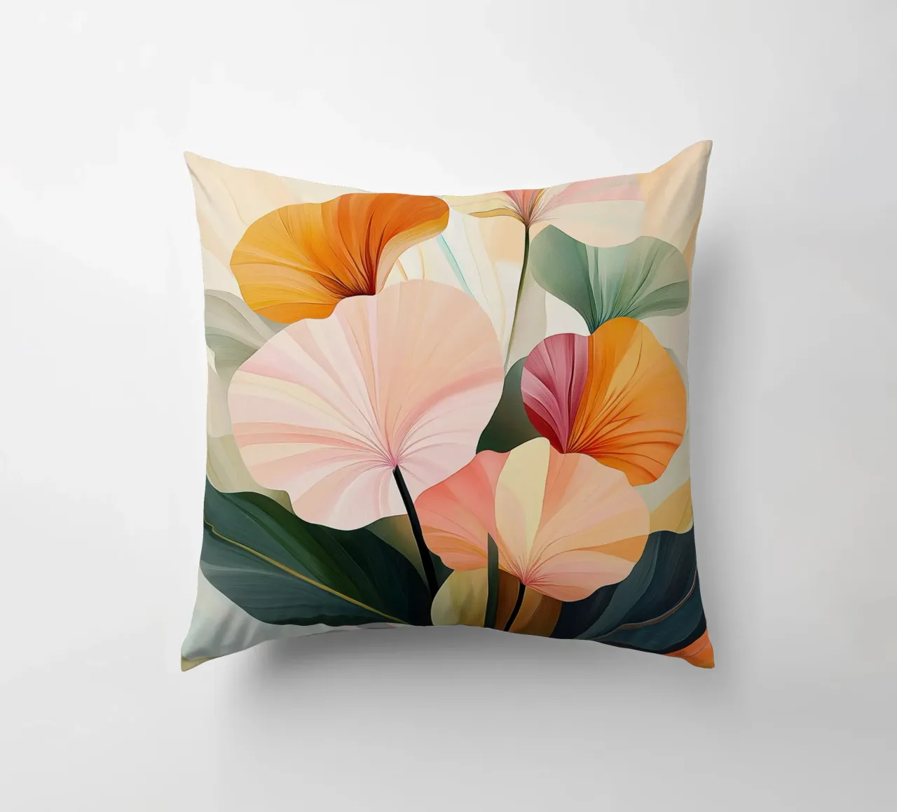 Abstract flowers decorative cushion by Imagine