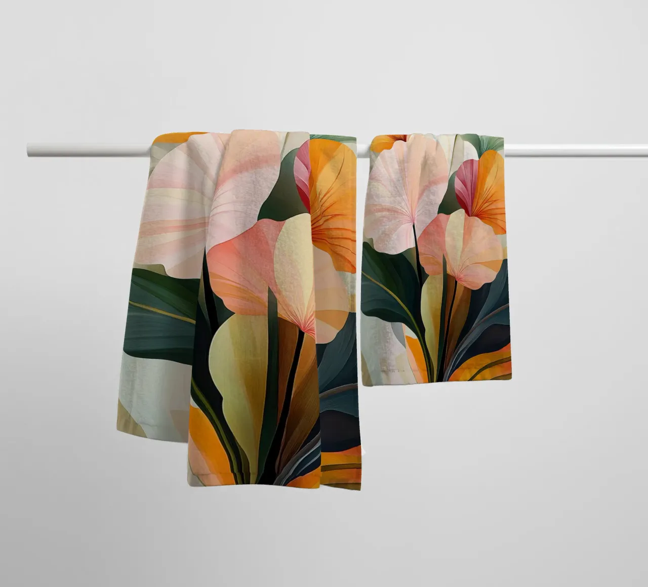 Abstract flowers towel by Imagine