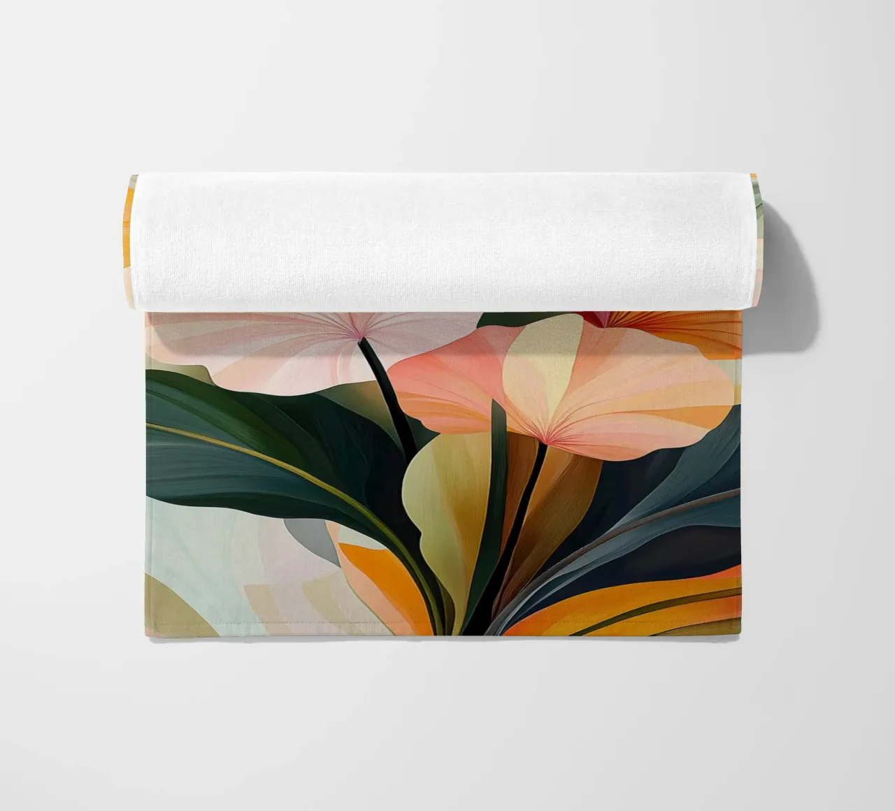 Abstract flowers beach towel by Imagine