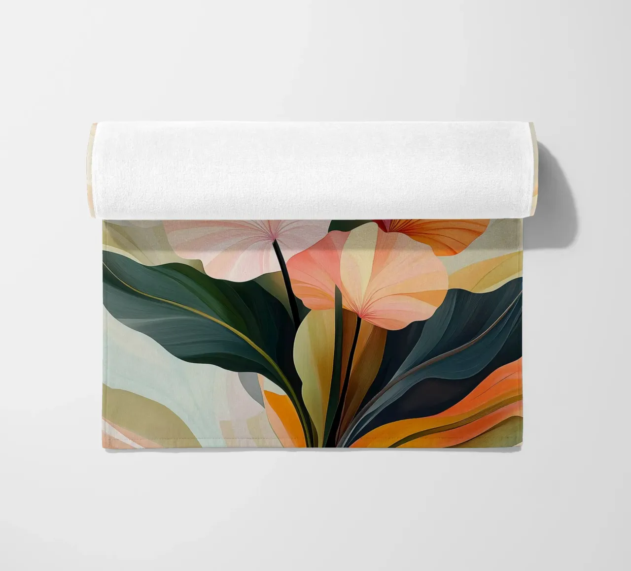 Abstract flowers beach towel by Imagine