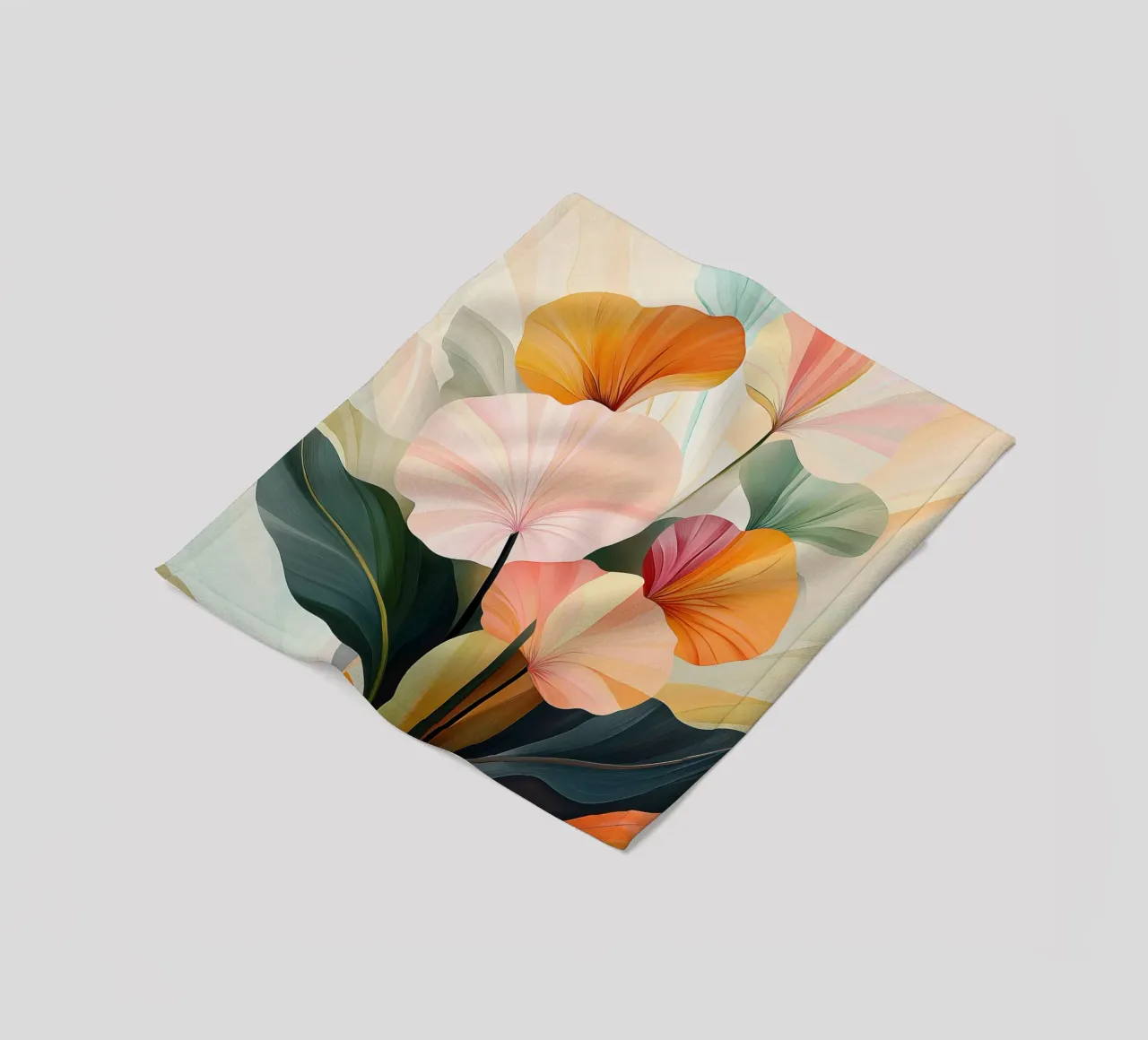 Abstract flowers fleece blanket by Imagine