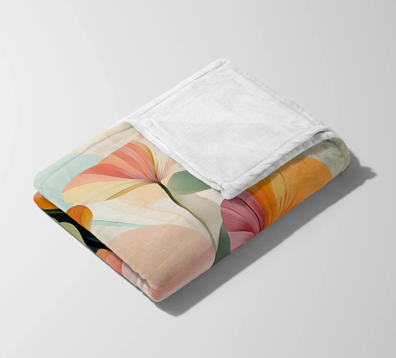 Abstract flowers fleece blanket by Imagine