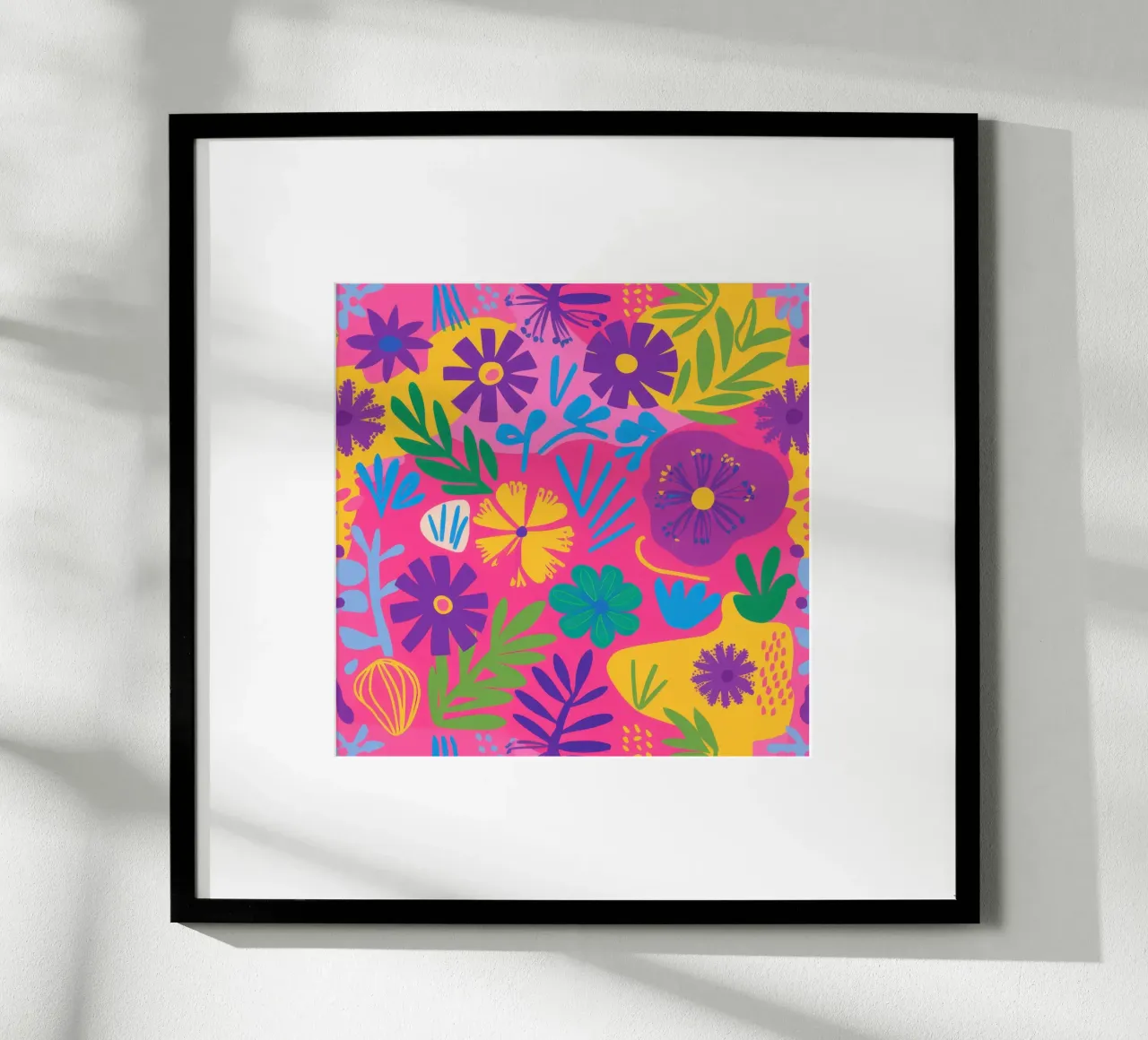 Gioiosa esplosione floreale poster con telaio in legno da Bruce Juice