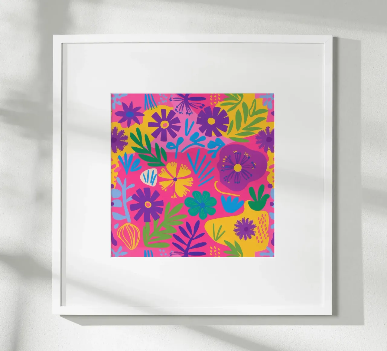 Gioiosa esplosione floreale poster con telaio in legno da Bruce Juice