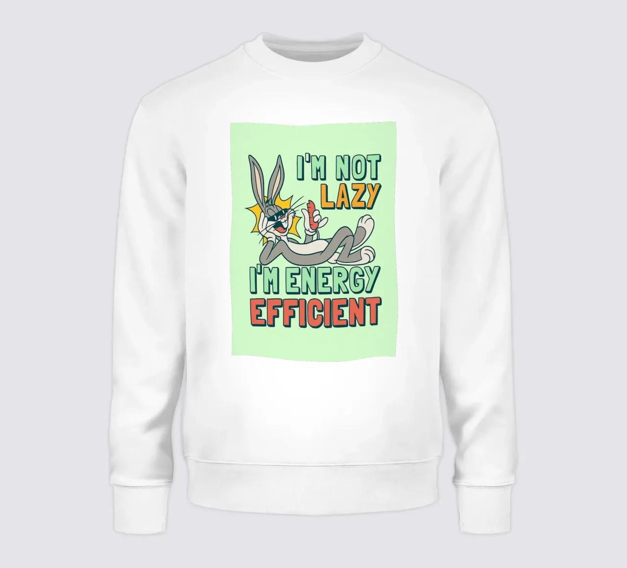 in not lazy rabbit funny drawing sweatshirt by klicins