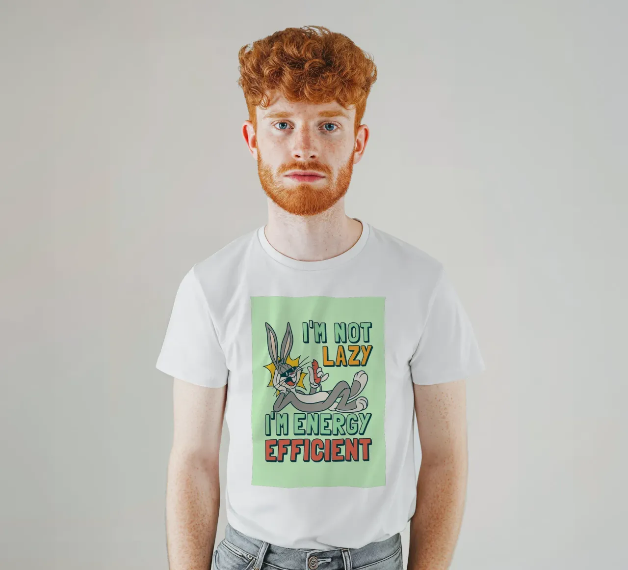 in not lazy rabbit funny drawing t-shirt by klicins