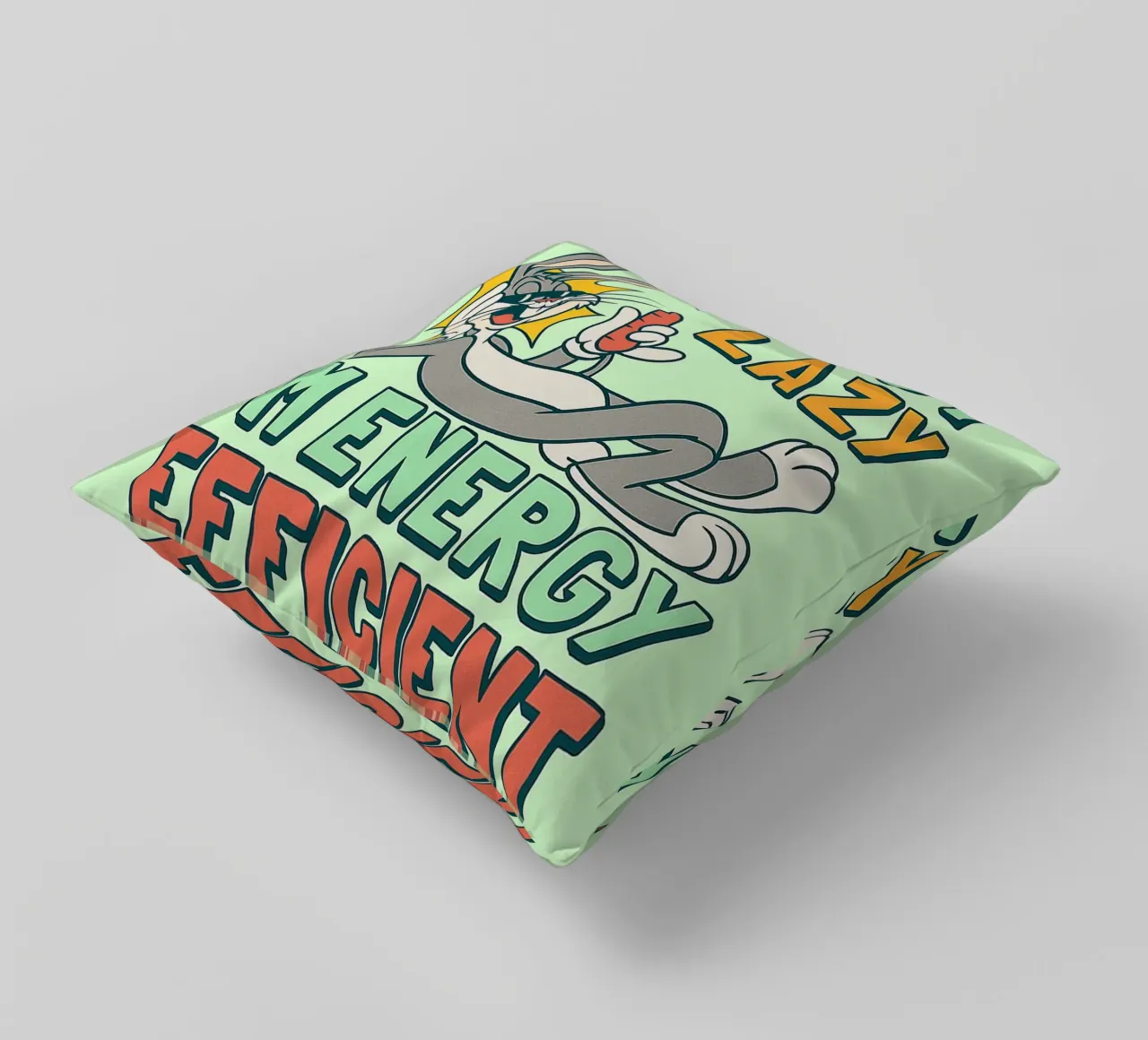 in not lazy rabbit funny drawing decorative cushion by klicins