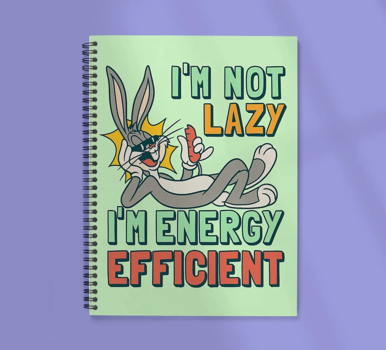 in not lazy rabbit funny drawing spiral notebook by klicins
