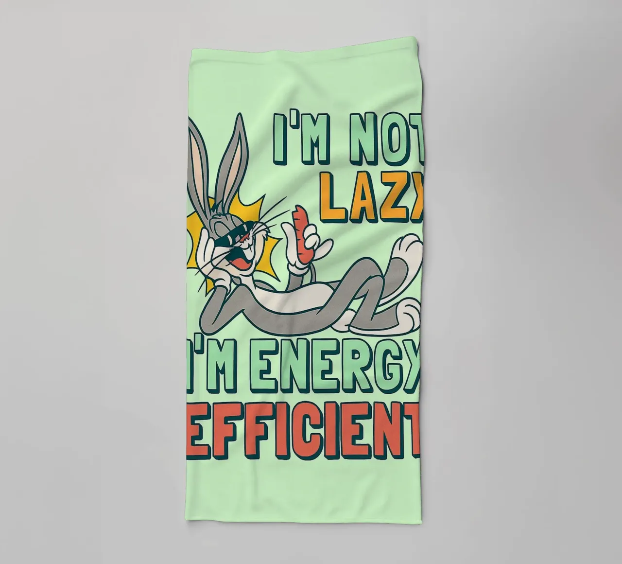 in not lazy rabbit funny drawing towel by klicins