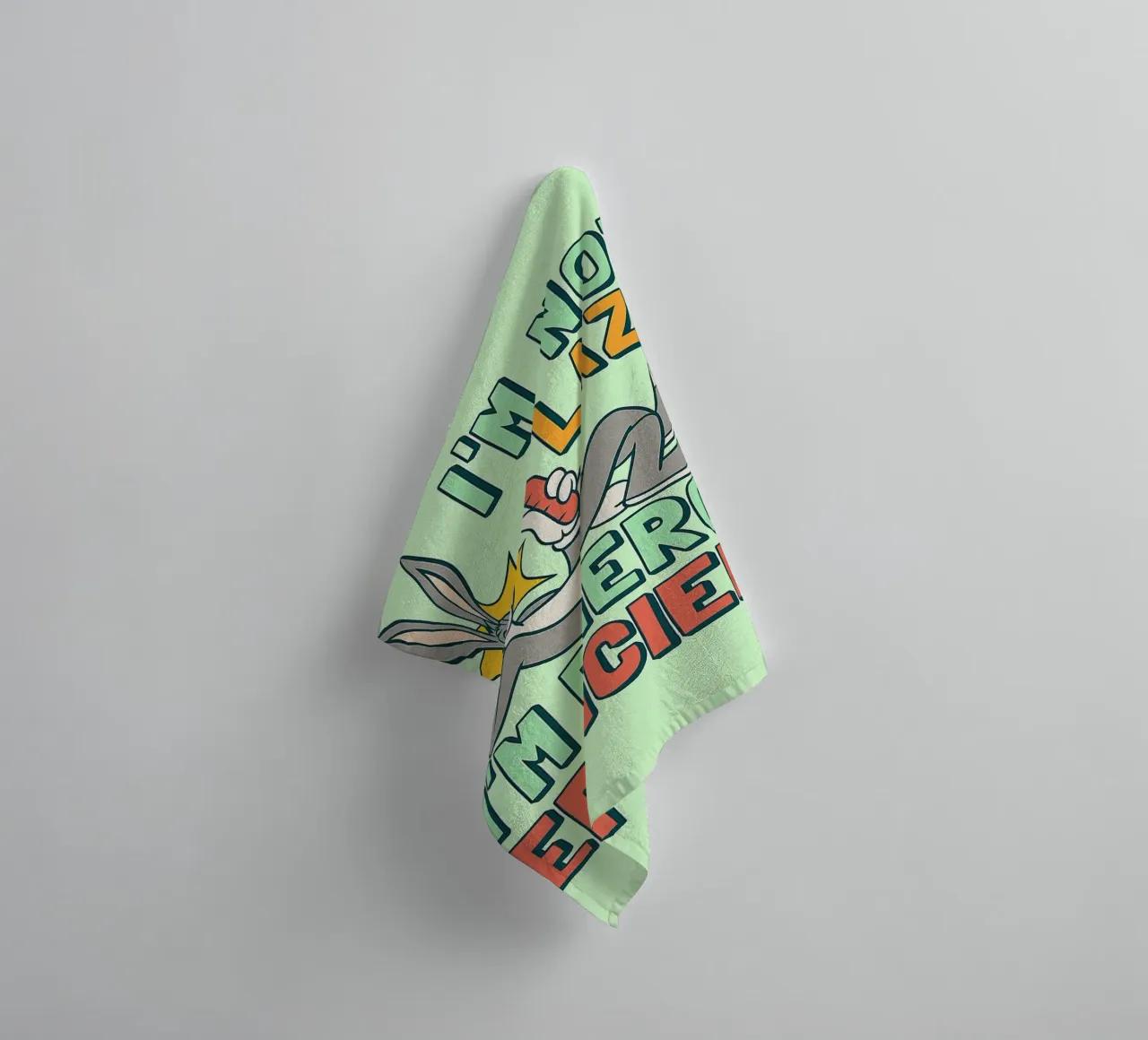 in not lazy rabbit funny drawing towel by klicins