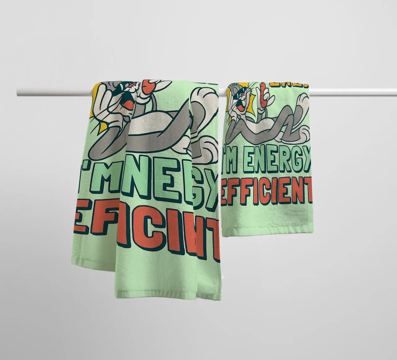 in not lazy rabbit funny drawing towel by klicins