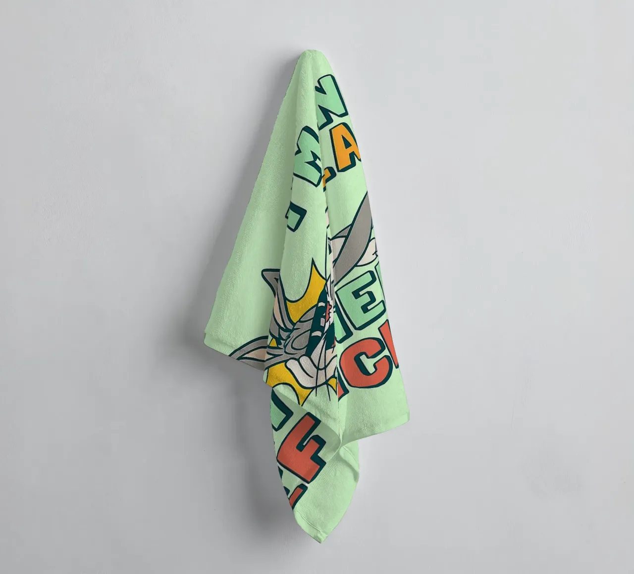 in not lazy rabbit funny drawing towel by klicins