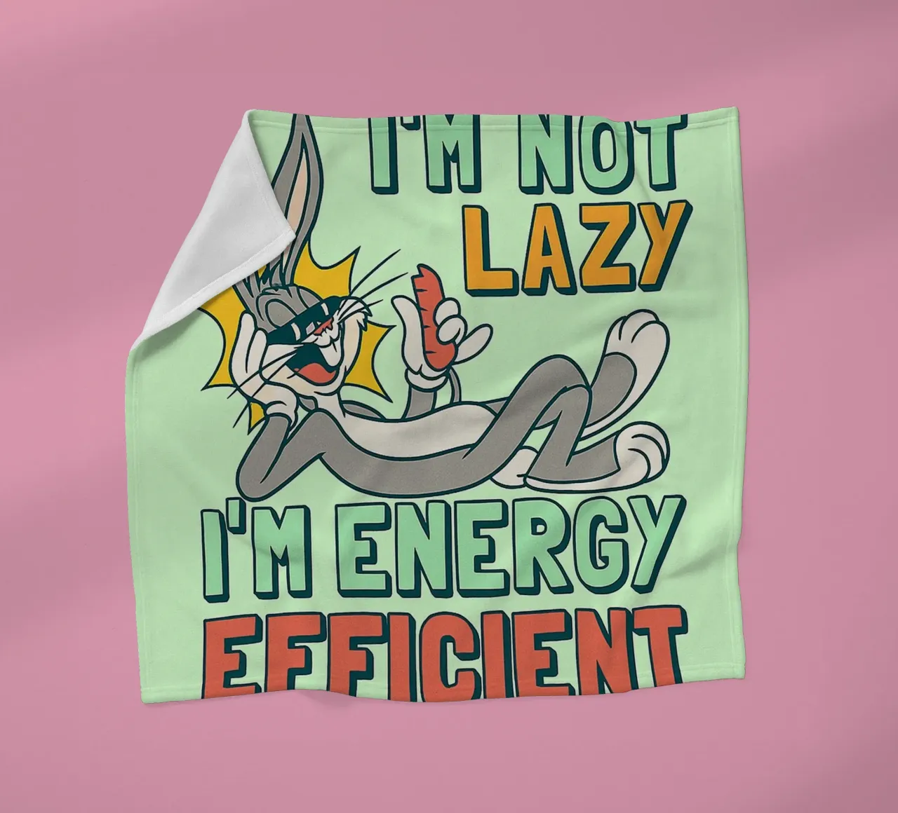 in not lazy rabbit funny drawing fleece blanket by klicins