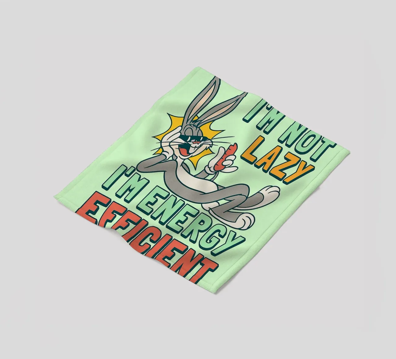 in not lazy rabbit funny drawing fleece blanket by klicins