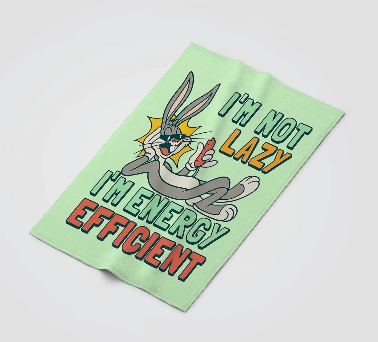 in not lazy rabbit funny drawing fleece blanket by klicins