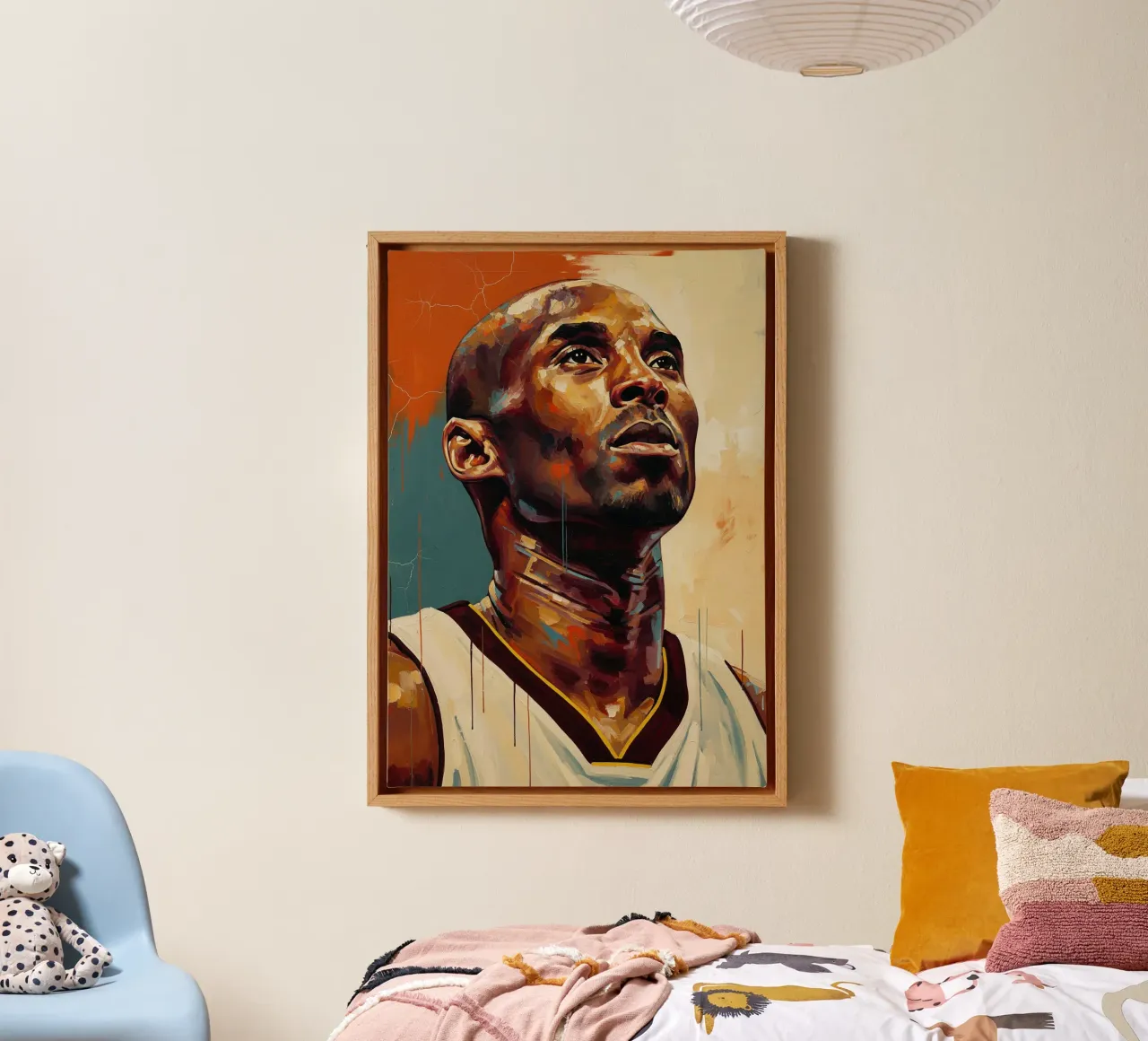 Abstracte kunst Kobe Bryant canvas met Baklijst van Lembayung art