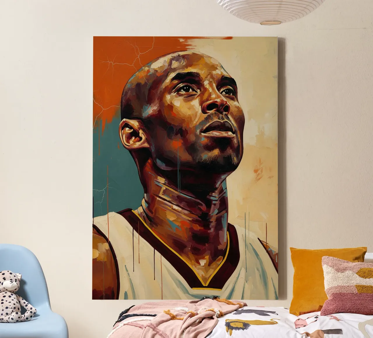 Abstracte kunst Kobe Bryant canvas met Baklijst van Lembayung art