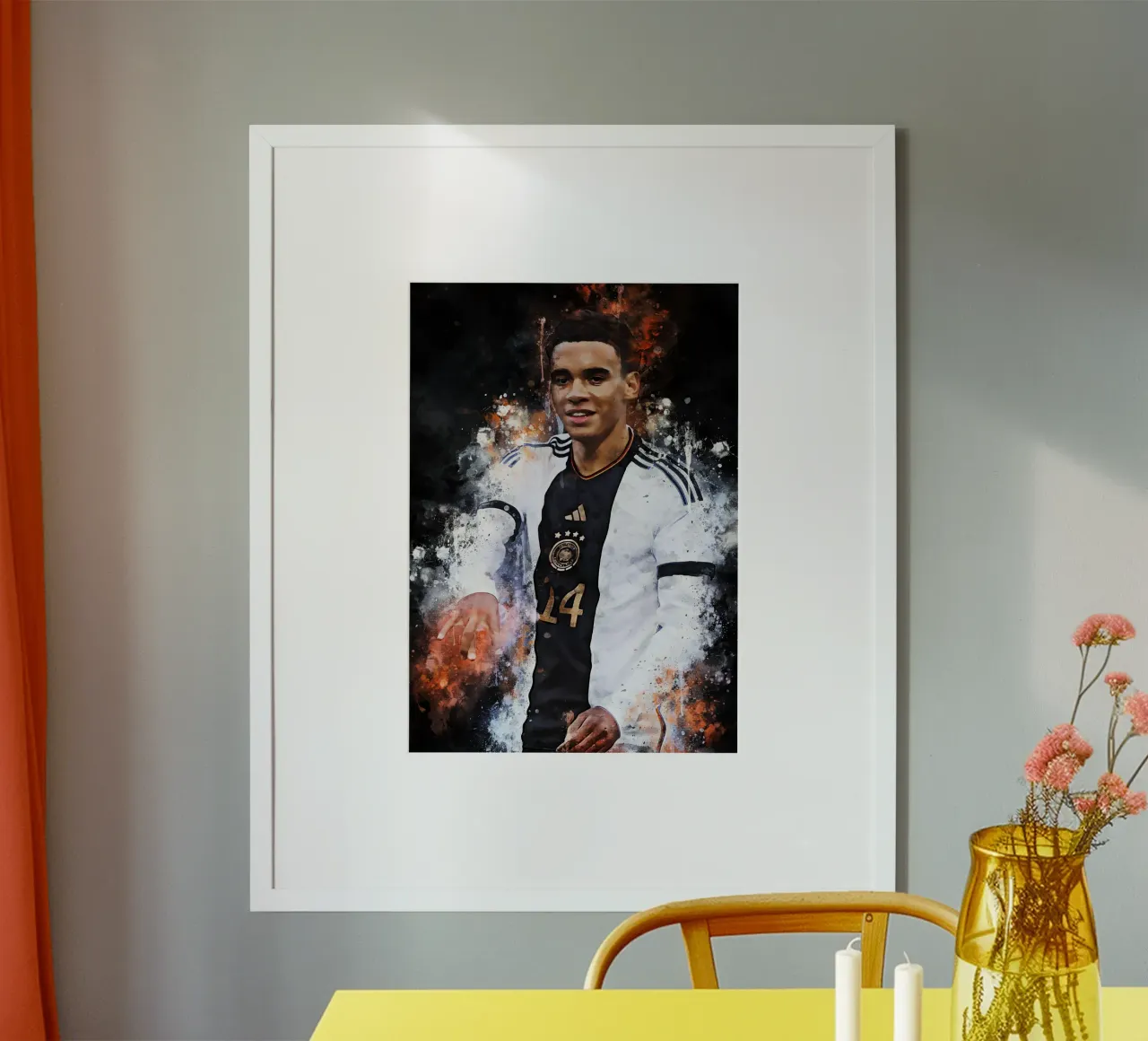 jamal musiala poster con telaio in legno da MasterInkArt