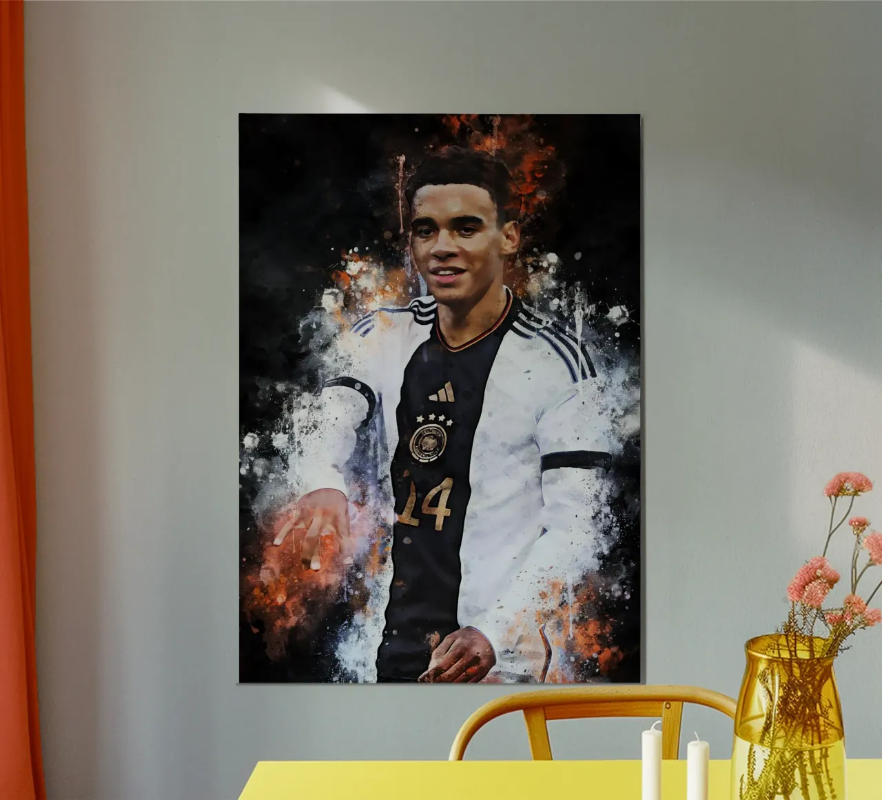 jamal musiala poster con telaio in legno da MasterInkArt