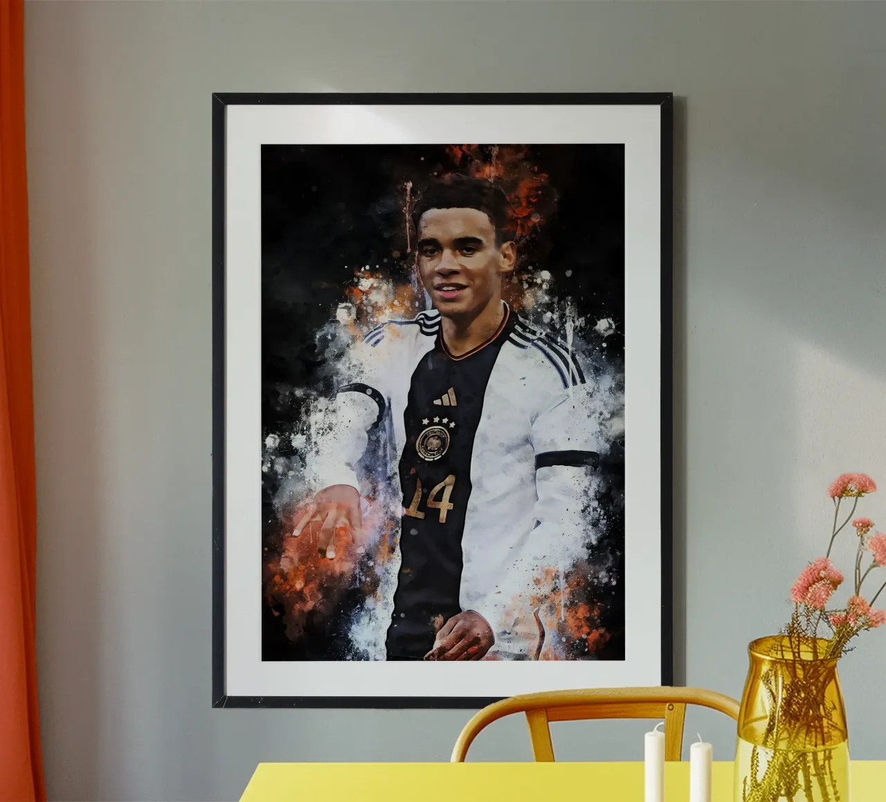 jamal musiala poster con telaio in legno da MasterInkArt