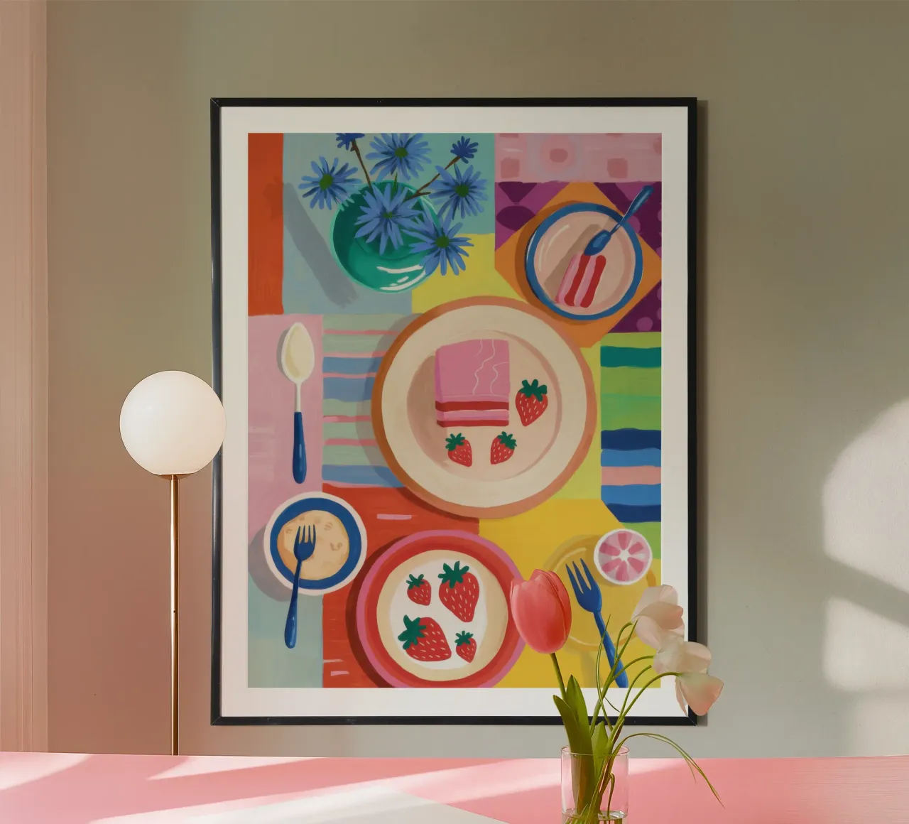 Cena cubista poster con telaio in plastica da Autumn Season
