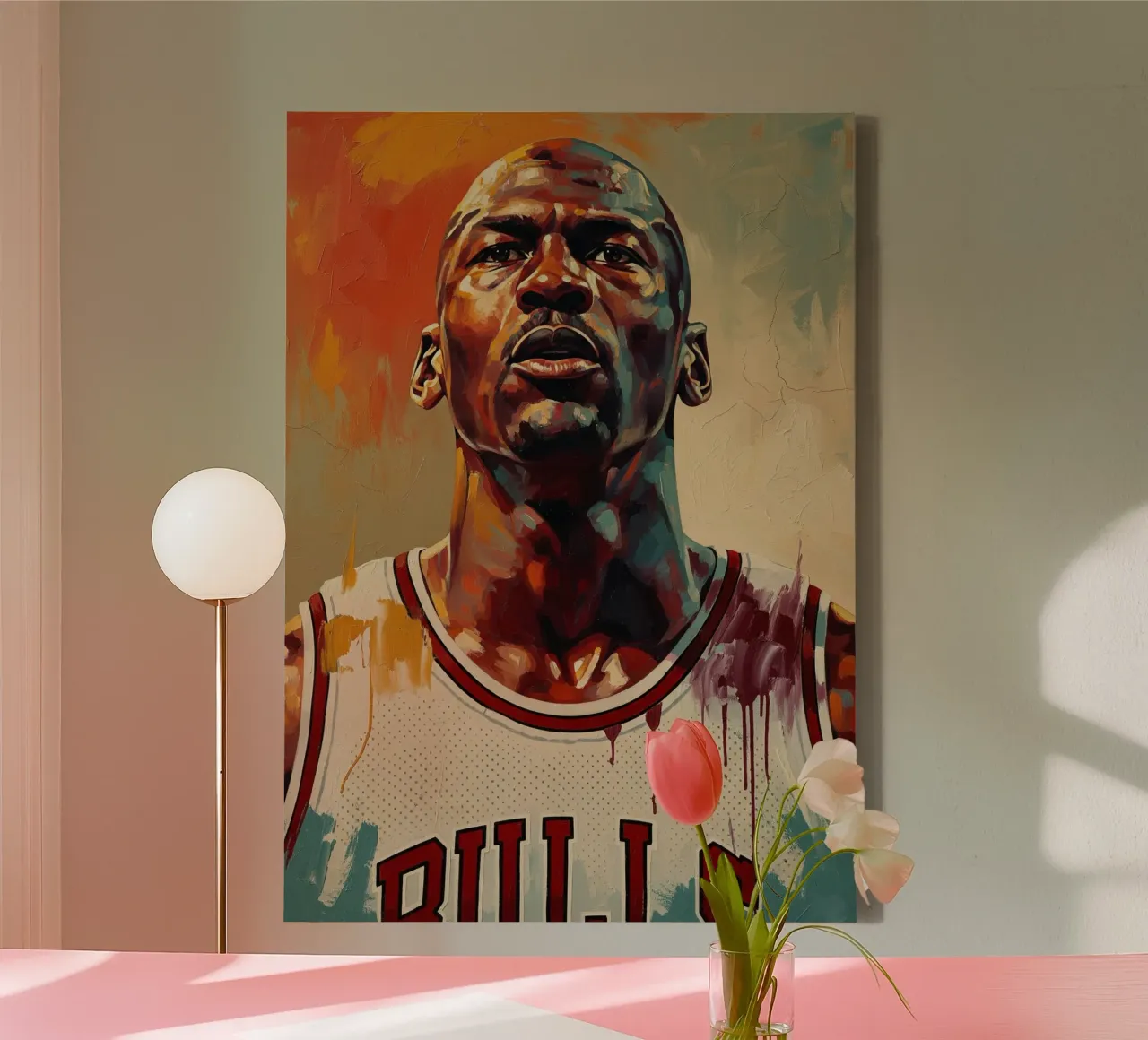 Abstract art Of Michael Jordan canvas with Floater frame by Lembayung art