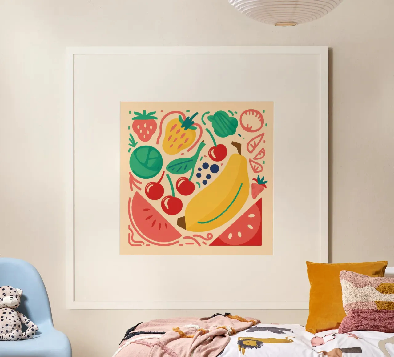 Frutta fresca in quantità poster con telaio in alluminio da Bruce Juice