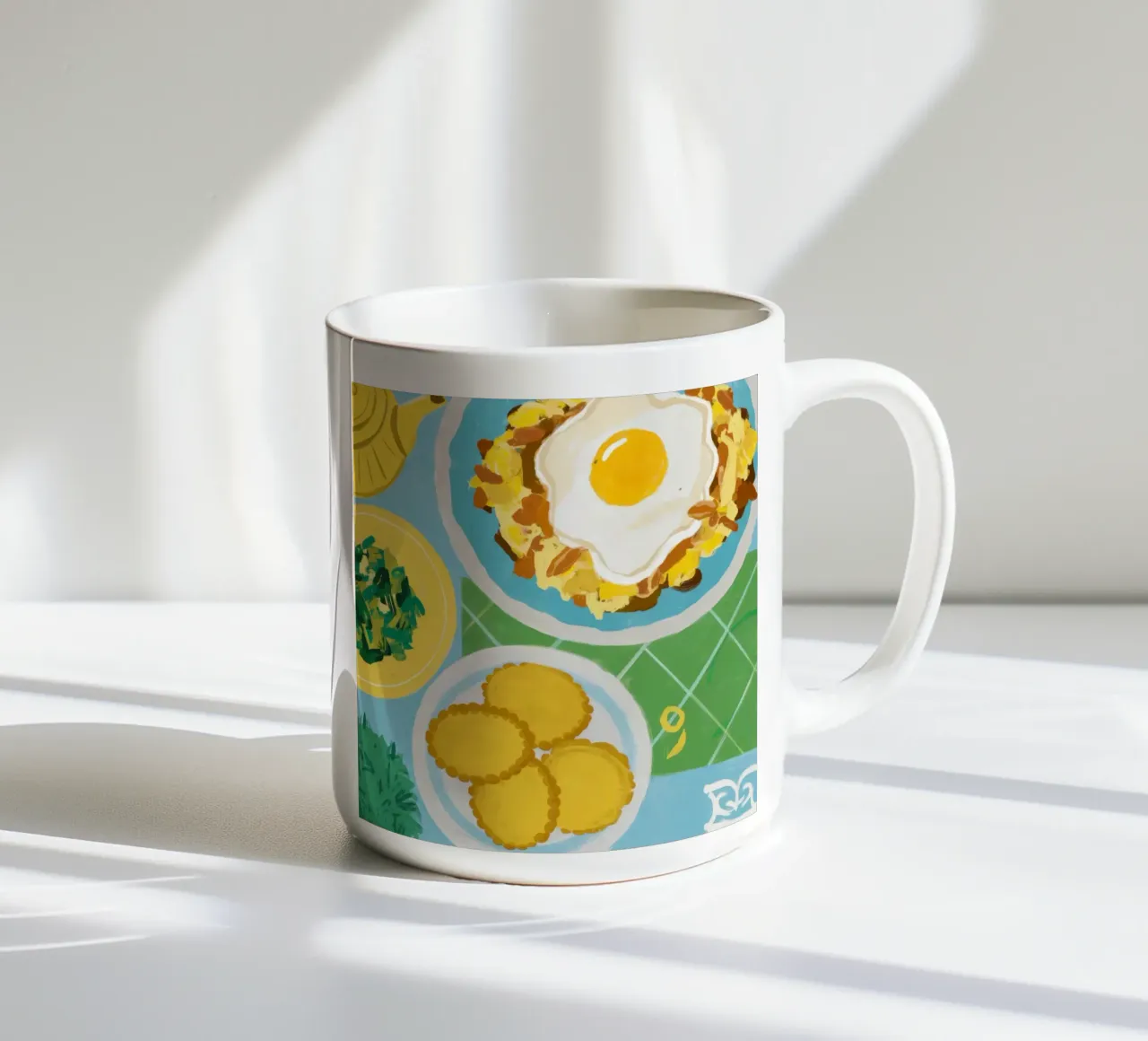 Biscotti per la colazione e uova tazza in ceramica da Bruce Juice