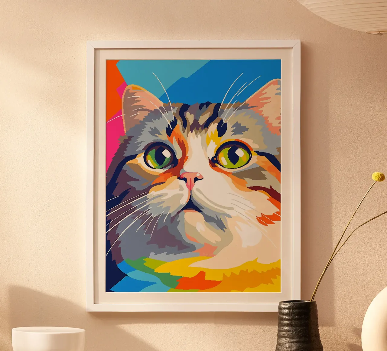 gatto animale baffi occhi pelliccia orecchie poster con telaio in alluminio da Elly Neubauer
