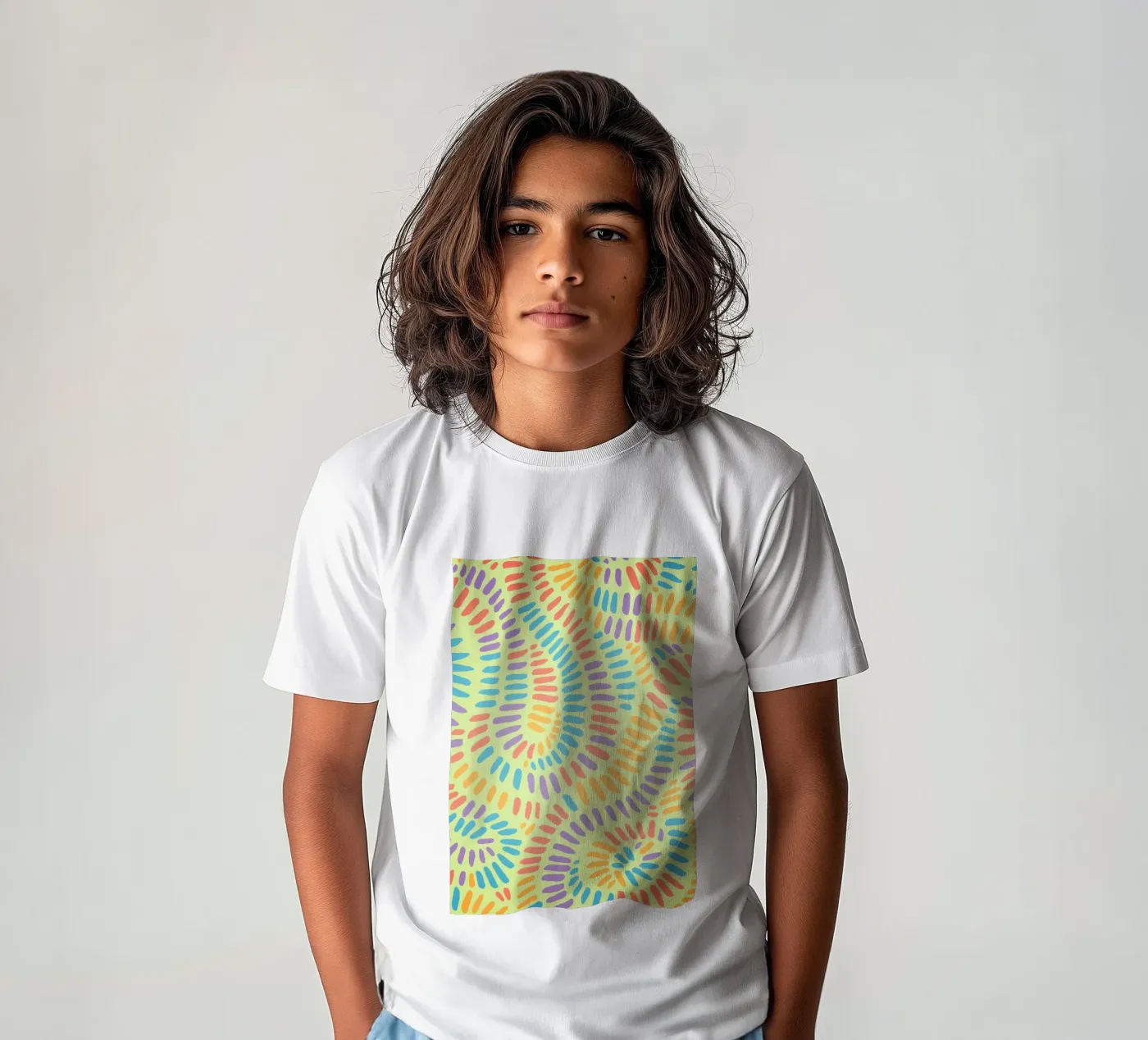 disegno a linee allineate t-shirt bambini da klicins