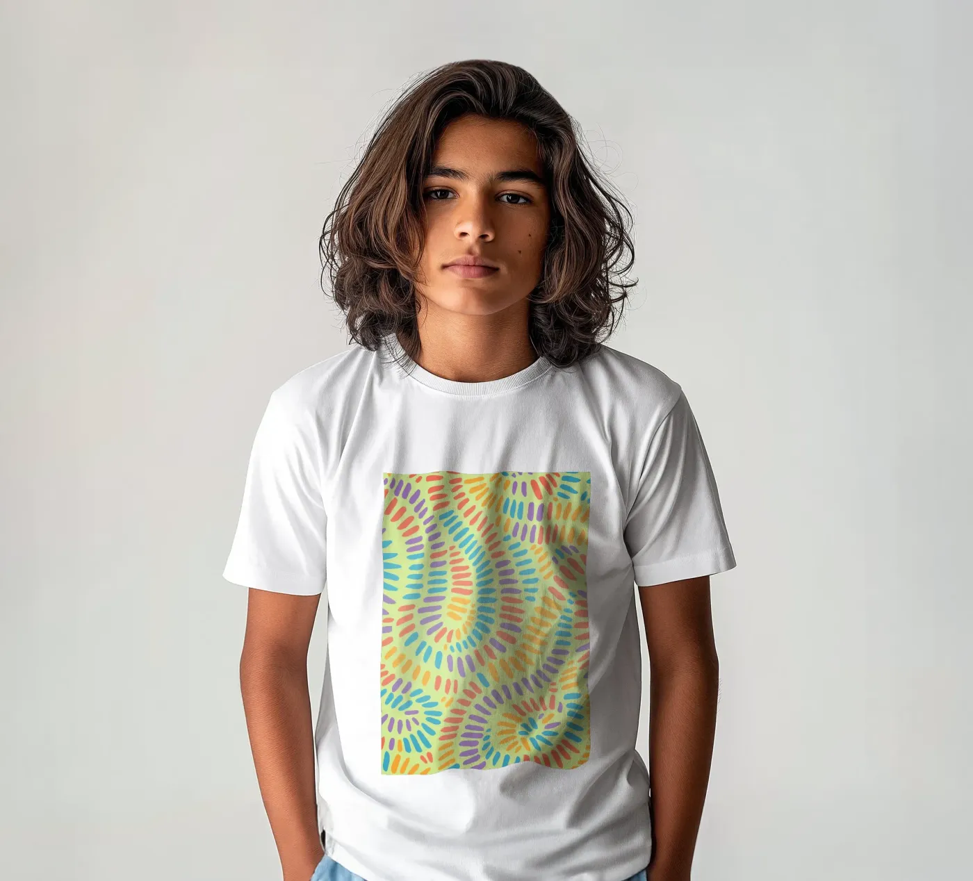 disegno a linee allineate t-shirt bambini da klicins