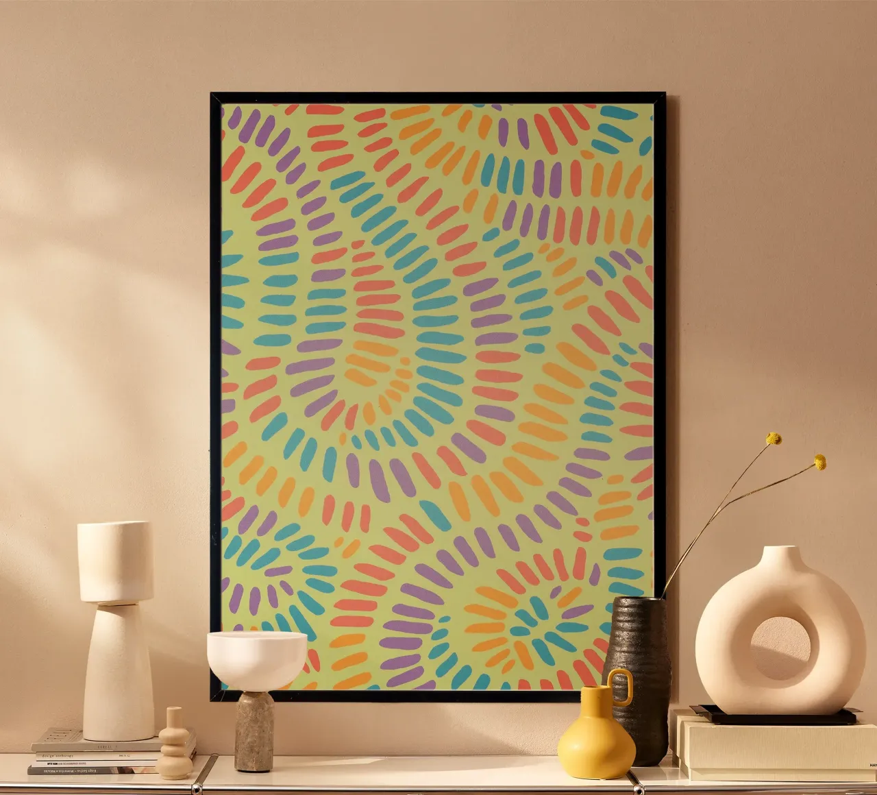 disegno a linee allineate poster con telaio in plastica da klicins