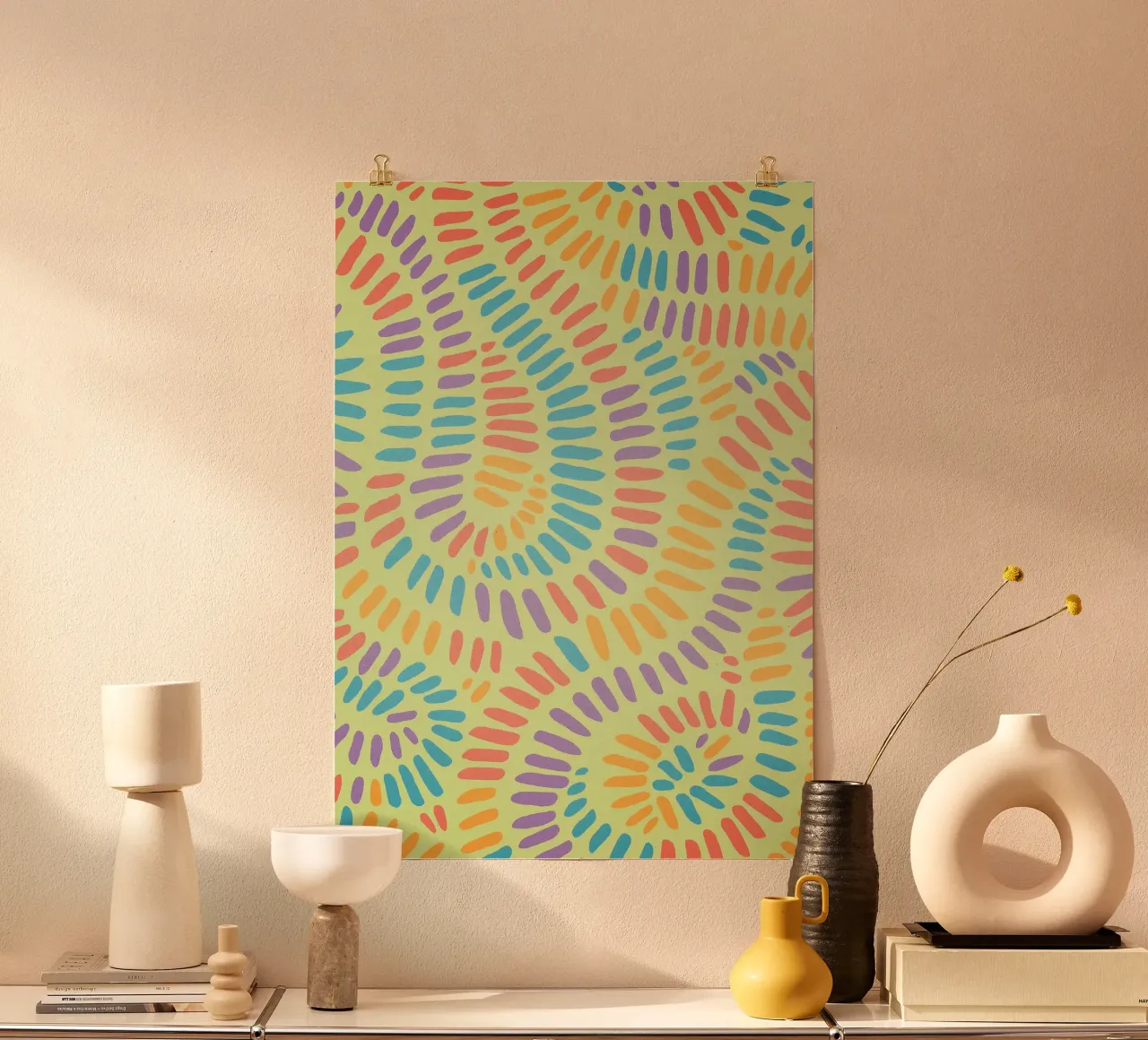 disegno a linee allineate poster con telaio in plastica da klicins