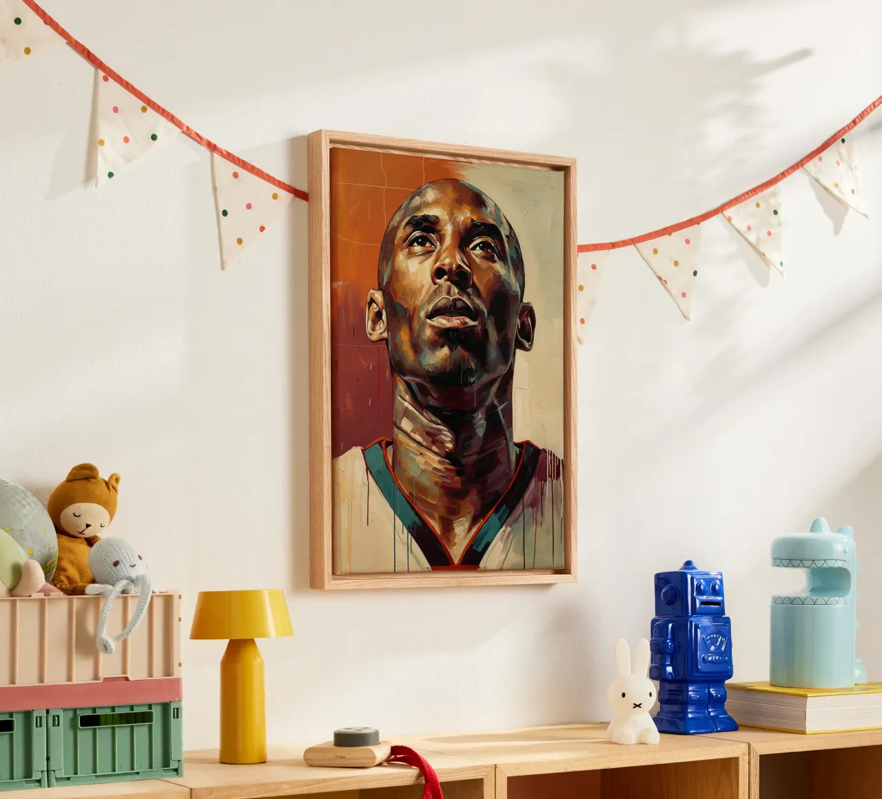 Abstracte kunst - Kobe Bryant canvas met Baklijst van Lembayung art