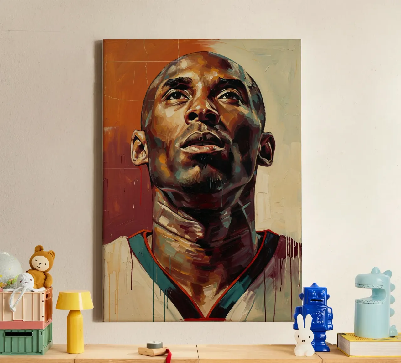 Abstracte kunst - Kobe Bryant canvas met Baklijst van Lembayung art