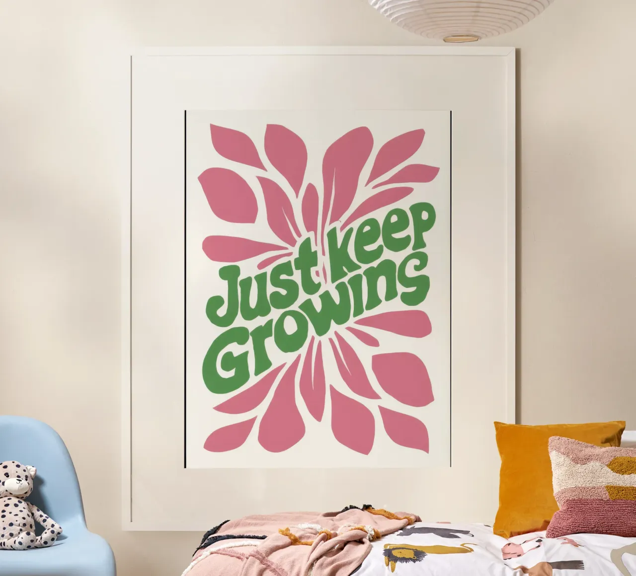 Mantra ispiratore della crescita poster con telaio in plastica da Autumn Season