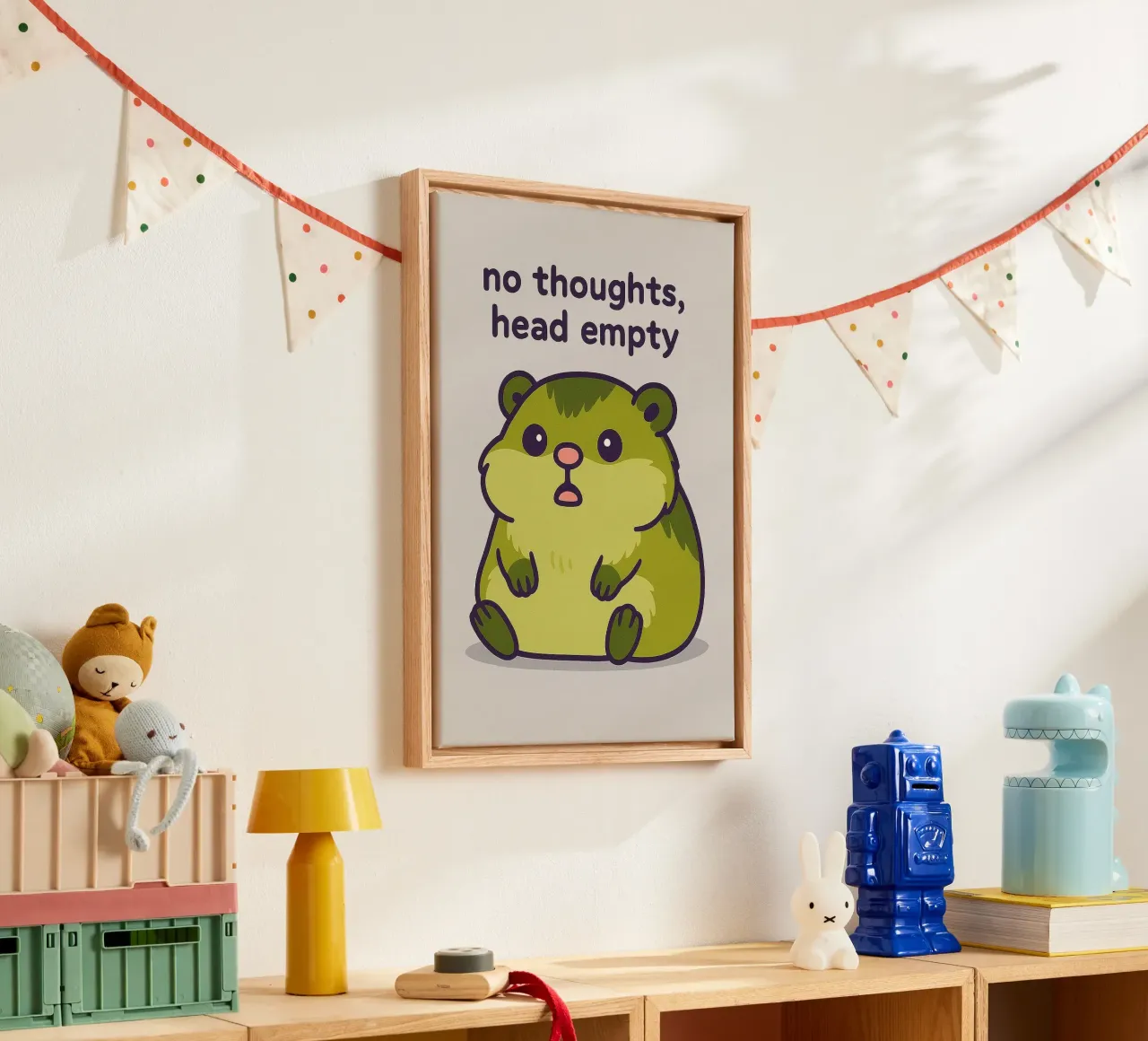 no thoughts had empty funny drawing canvas with Floater frame by klicins