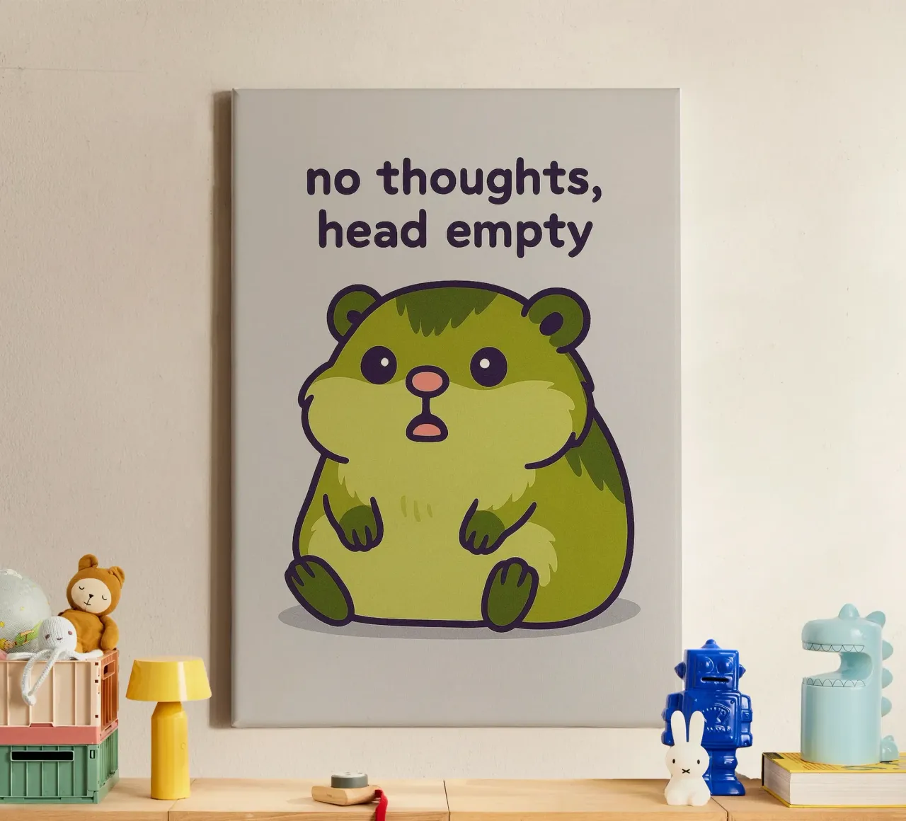 no thoughts had empty funny drawing canvas with Floater frame by klicins