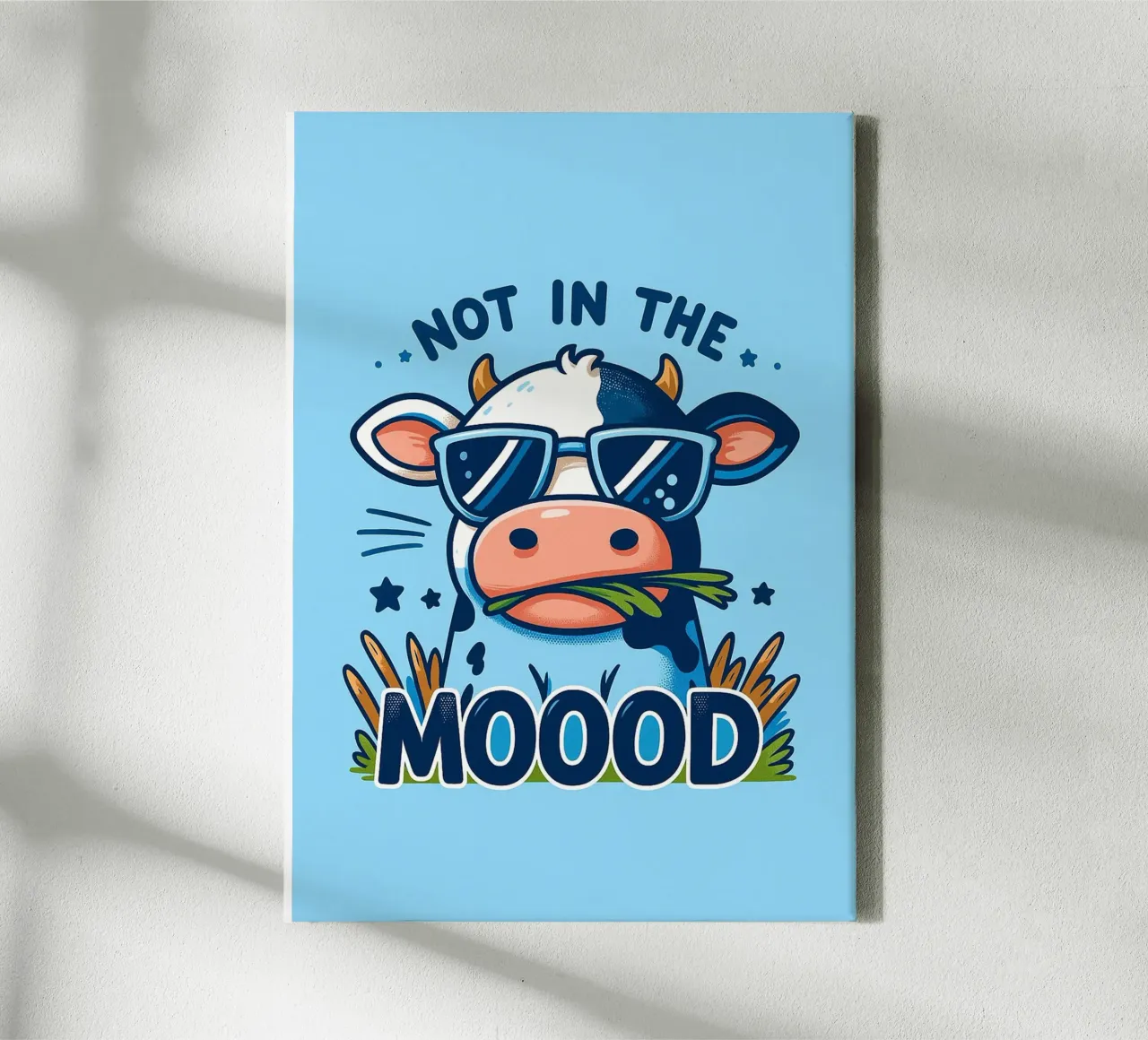 not in the mood funny drawing canvas with Floater frame by klicins