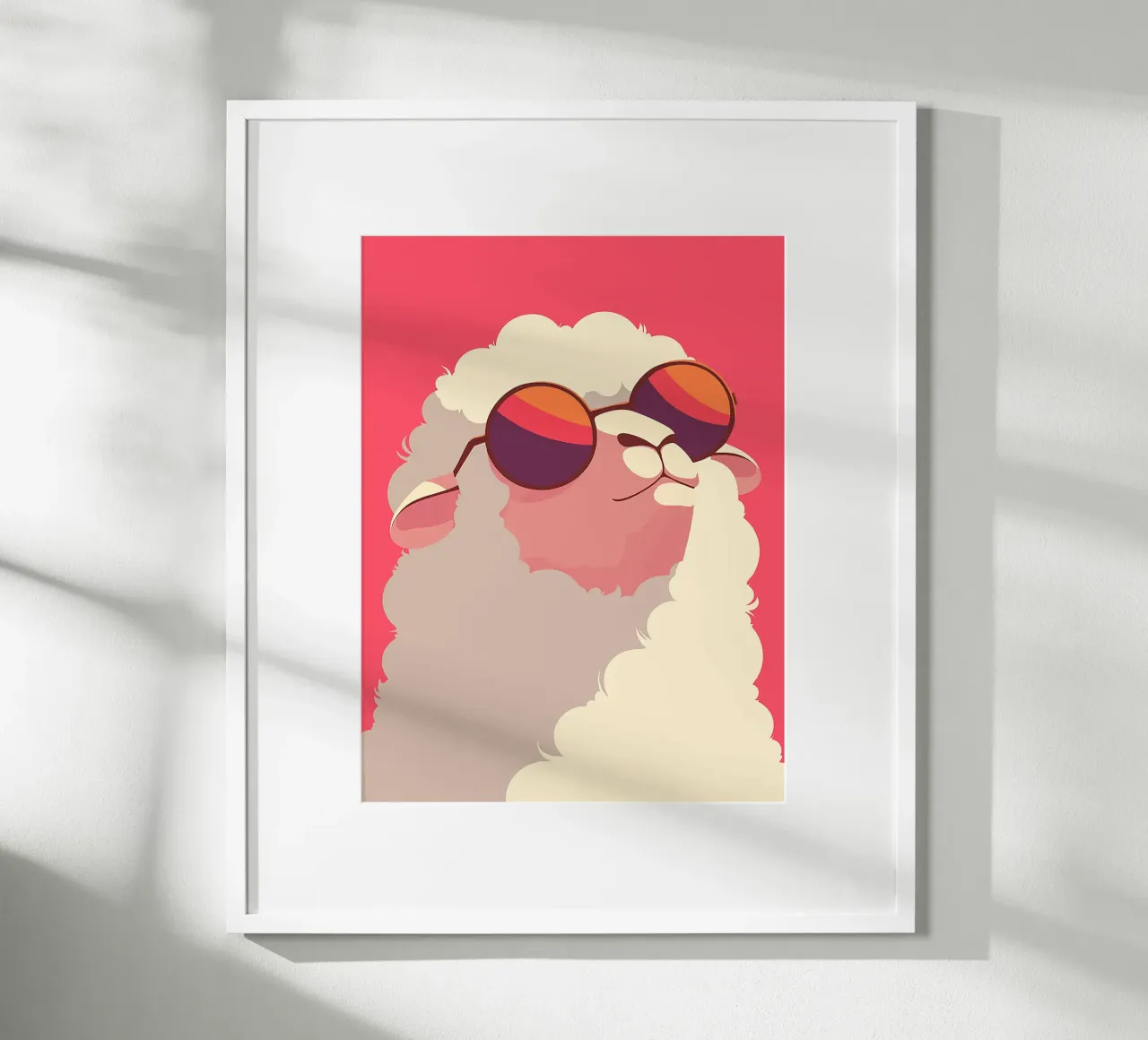 cuffie alpine cool wool sheep poster con telaio in plastica da Elly Neubauer