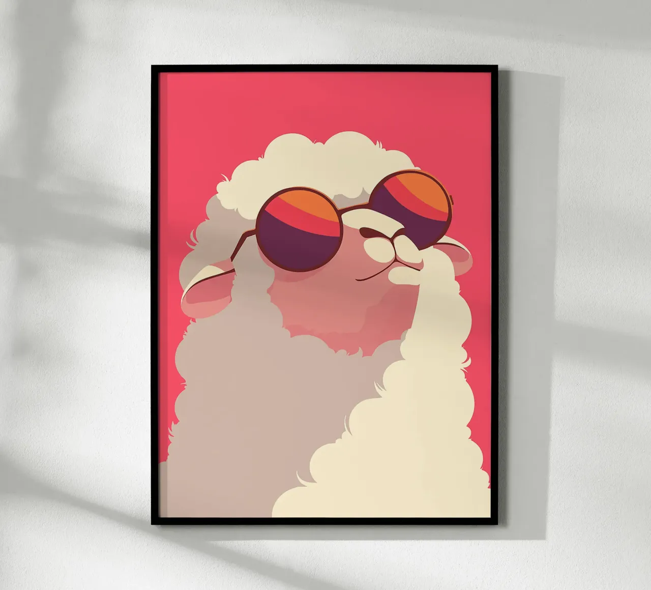 cuffie alpine cool wool sheep poster con telaio in plastica da Elly Neubauer