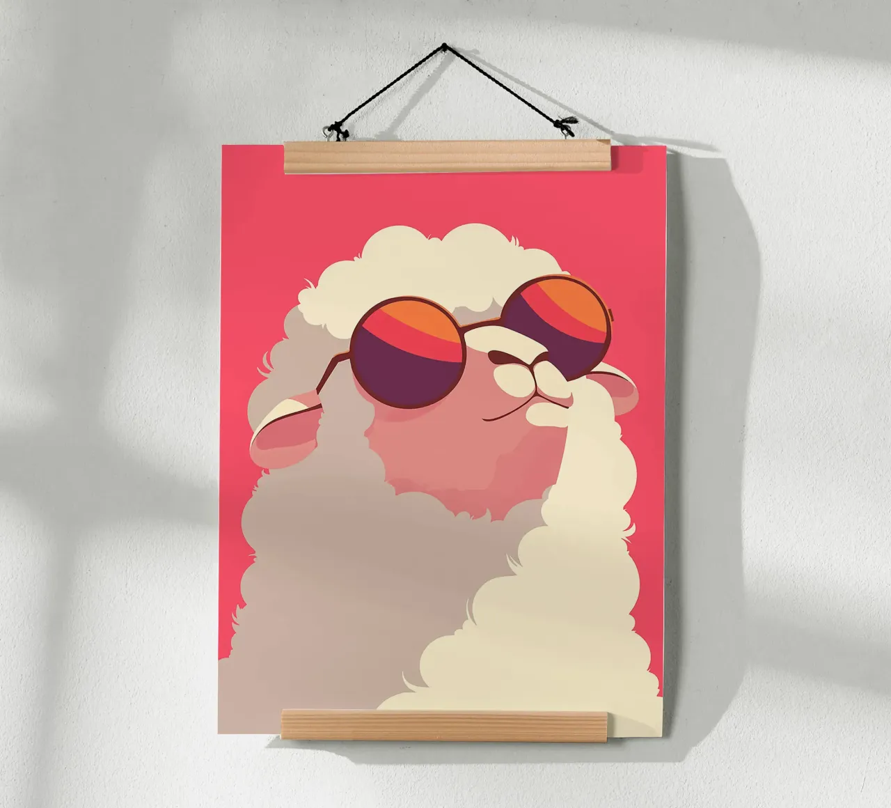cuffie alpine cool wool sheep poster con telaio in plastica da Elly Neubauer