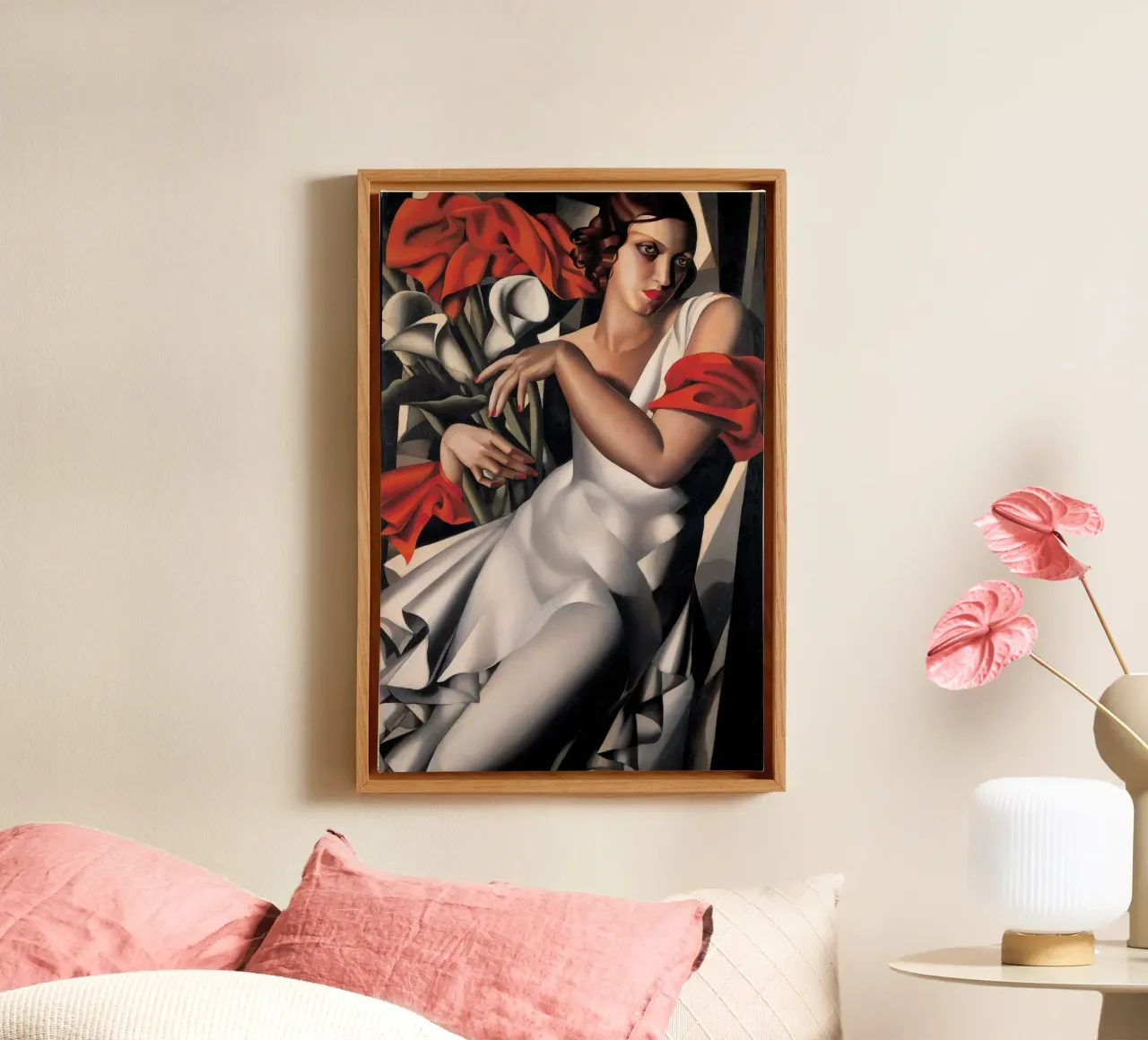 Tamara de lampica - Zij hielp de Art Deco beweging te definiëren canvas met Baklijst van mix mate