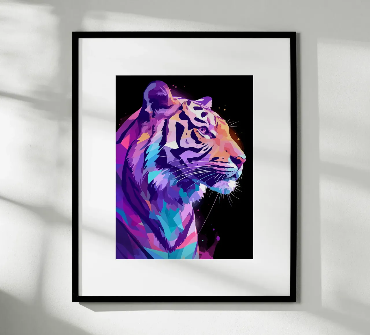 tigre animale fauna selvatica grande gatto profilo poster con telaio in alluminio da Lukas Hoffmann
