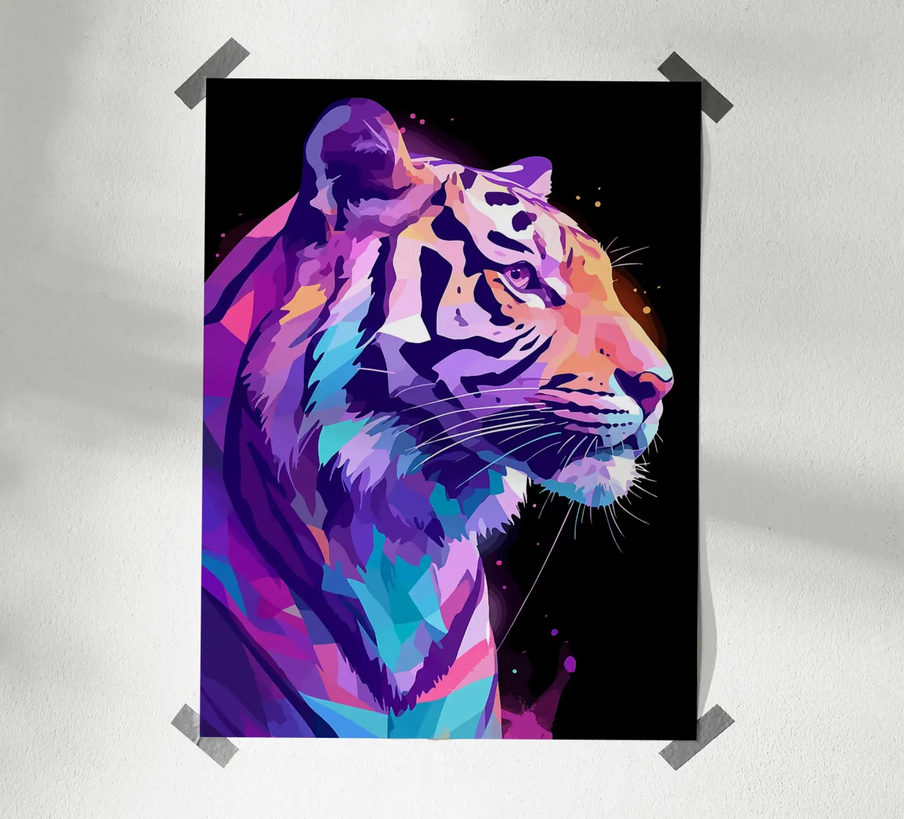 tigre animale fauna selvatica grande gatto profilo poster con telaio in alluminio da Lukas Hoffmann
