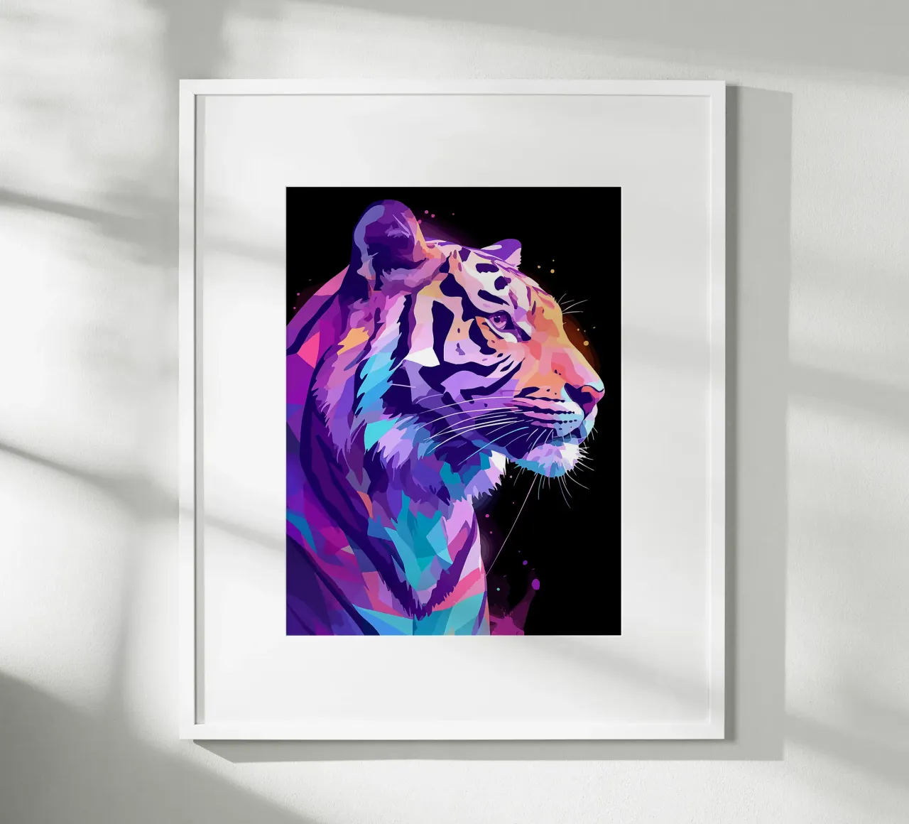 tigre animale fauna selvatica grande gatto profilo poster con telaio in alluminio da Lukas Hoffmann