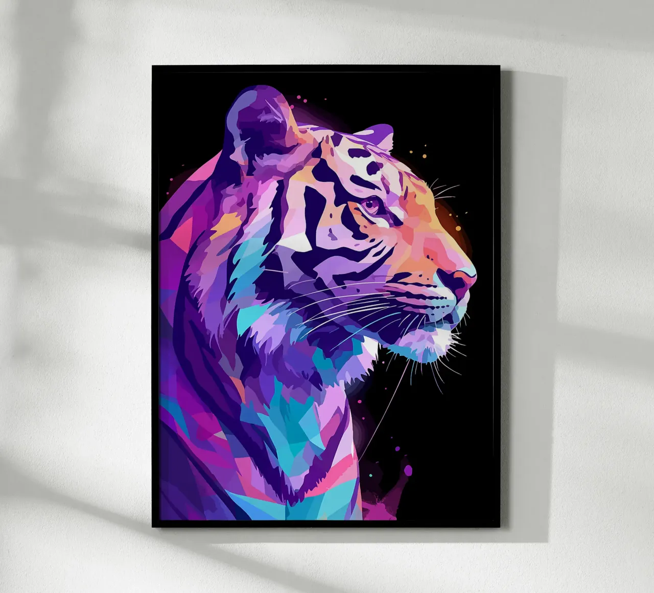 tigre animale fauna selvatica grande gatto profilo poster con telaio in alluminio da Lukas Hoffmann