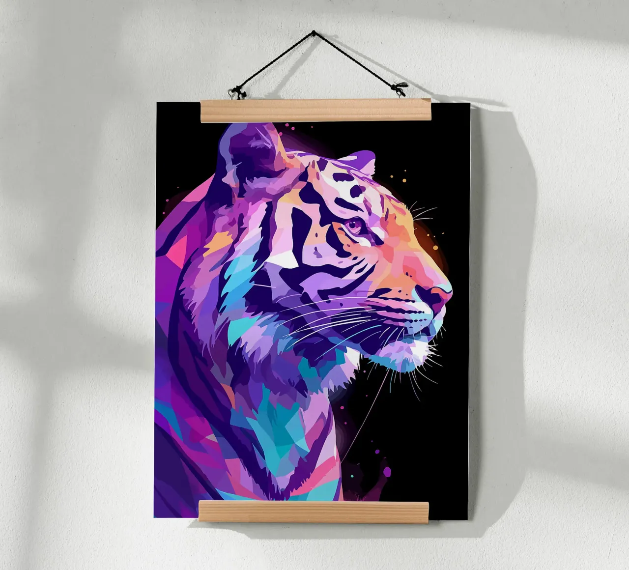 tigre animale fauna selvatica grande gatto profilo poster con telaio in alluminio da Lukas Hoffmann