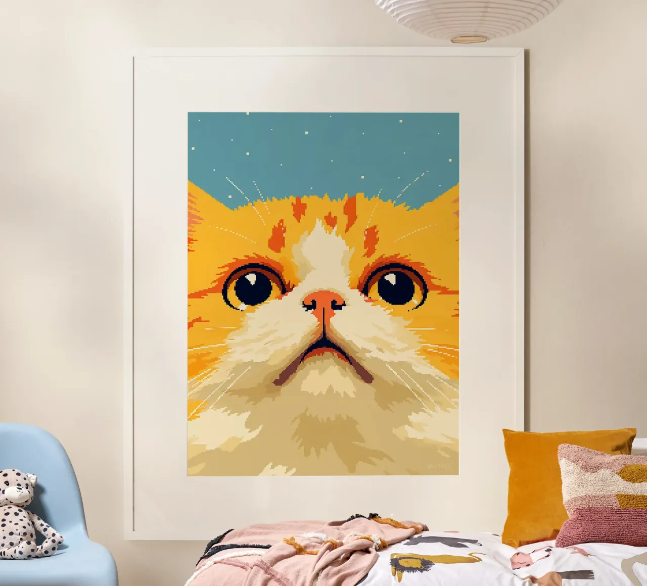 gatto animale felino baffi orecchie occhi poster con telaio in plastica da Lukas Hoffmann