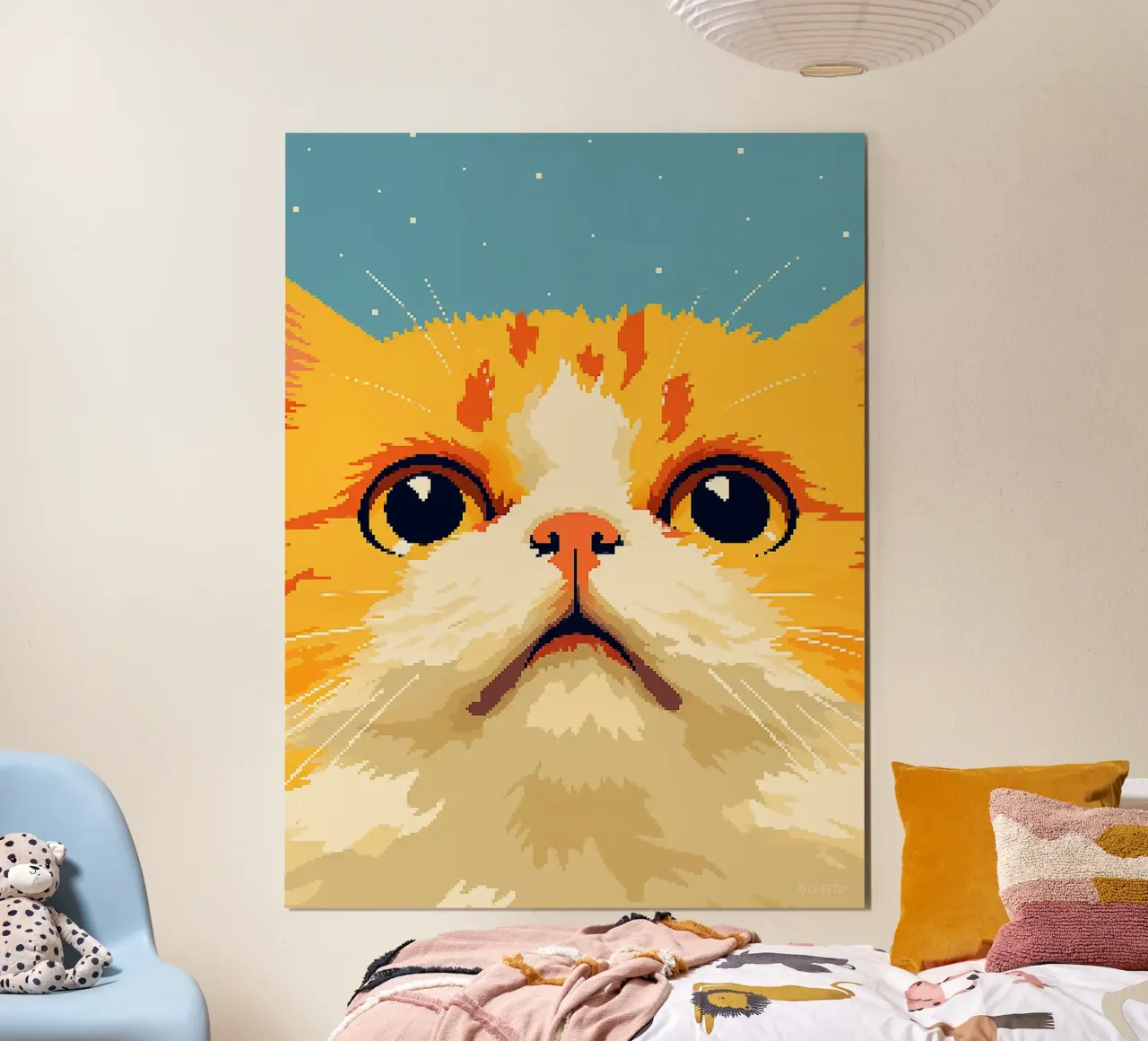 gatto animale felino baffi orecchie occhi poster con telaio in plastica da Lukas Hoffmann